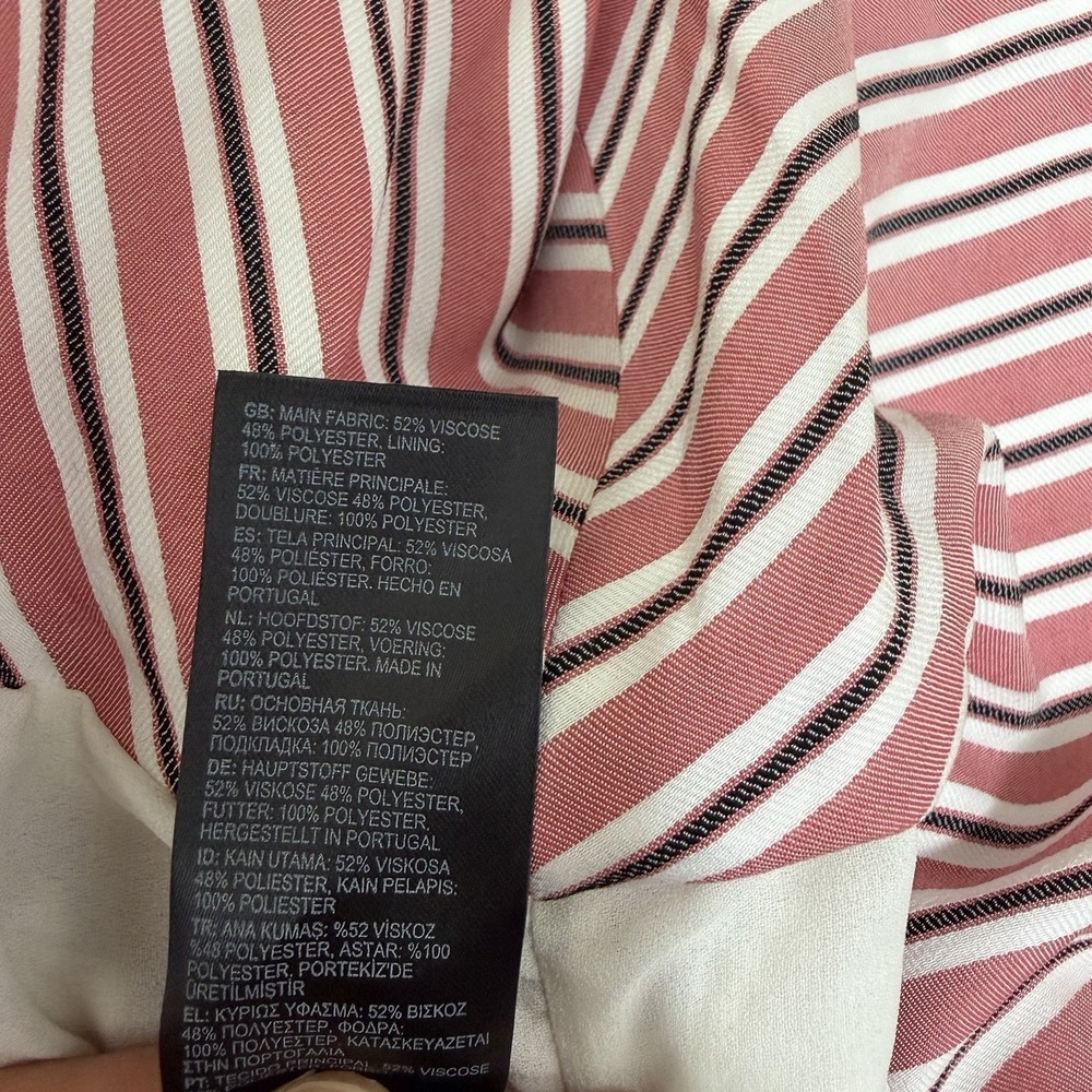 Ted Baker Coryn Striped Ruffle Hem Pencil Midi Pencil Skirt Size 4 Pink NEW - Picture 9 of 12